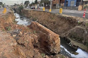 A destruição no entorno do Arroio Passinhos, em imagem divulgada pelo vereador Leo da Costa
