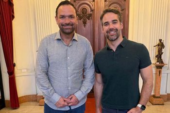 Dimas com Leite, no Palácio Piratini