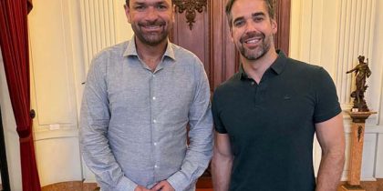 Dimas com Leite, no Palácio Piratini
