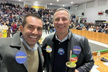 Evandro Soares com Sanderson, em evento da pré-campanha