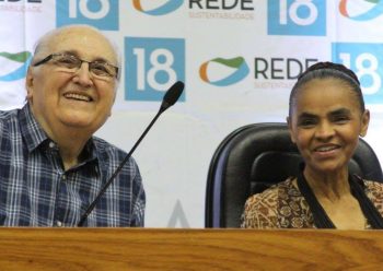 Jorge Uequed ao lado da atual ministra do Meio Ambiente, Marina Silva, em evento de formação da Rede Sustentabilidade, em 2017. Foto: Reprodução Redes Sociais