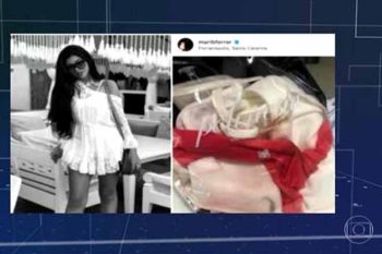 Mariana e o vestido usado no dia do estupro | Reprodução TV Globo