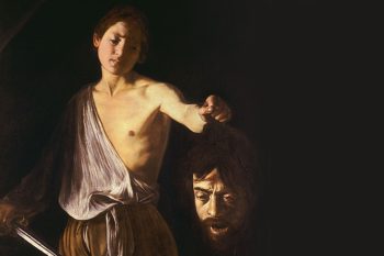 Arte adaptada de Caravaggio | Davide con la testa di Golia