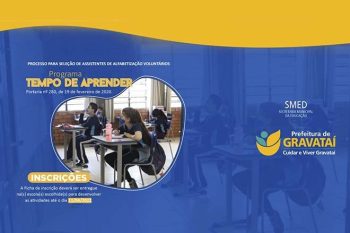Inscrições no programa Tempo de Aprender começam no próximo dia 28 e estarão abertas até 11 de abril