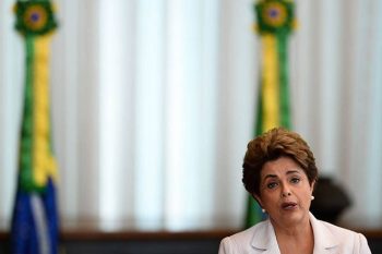 Rousseff durante pronunciamento, nesta segunda.