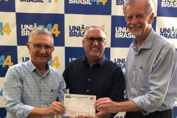 Busato, Dario e Fortunatti: União Brasil se reforça para eleição e momento político turbulento em Canoas oferece ao ex-prefeito uma nova porta aberta para 2024. Foto: Divulgação