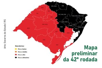 Mapa do Distanciamento Controlado do Estado pôs a região de Canoas sob as regras da bandeira preta nesta sexta-feira, 19. Foto: Divulgação/Piratini