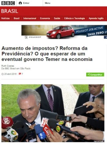 Reportagem da BBC Brasil consultou analistas sobre um futuro governo Temer