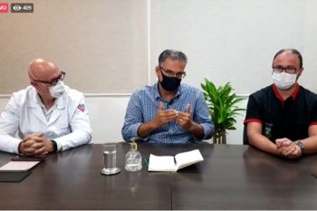 Prefeito Jairo Jorge voltou a fazer pronunciamento nesta terça quando ocupação dos hospitais bateu 100%. Foto: Reprodução