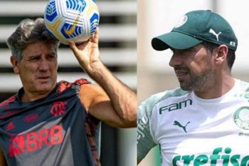 Renato e Abel | Fotos ALEXANDRE VIDAL | Flamengo e CESAR GRECO | Palmeiras