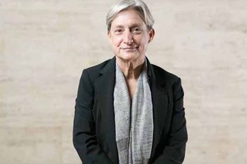 A filósofa norte-americana Judith Butler durante uma visita a Barcelona, em 2018