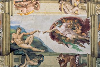 Arte adaptada de Michelangelo | A Criação de Adão