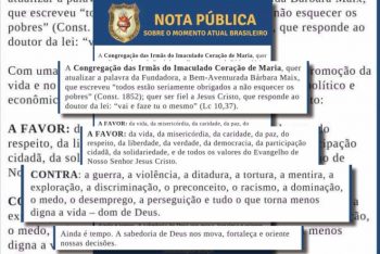Congregação das Irmãs do Imaculado Coração de Maria publicou manifesto em 2018