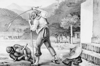 Arte: Execução da Pena do Fugitivo e Escravos ao Tronco | por Debret