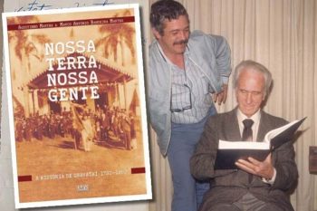 A capa do livro, Agostinho e o filho Marco Bandeira