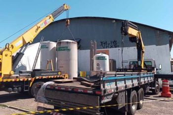A empresa White Martins realizou a instalação de tanques com capacidade de 9780m³
