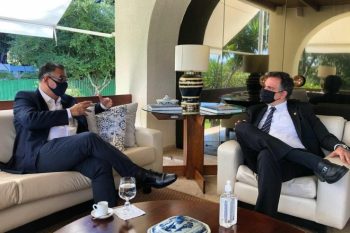 Prefeito teve encontro com o presidente do Senado, Rodrigo Pacheco, que cogita migrar para o PSD e disputar a presidência da República no ano que vem. Foto: Divulgação
