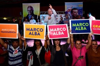 Marco, em ato político dos 11 partidos no domingo