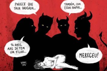Ilustração que circula nas redes com o mote #EstuproNãoÉCulpaDaVítima