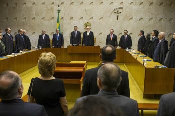 Ministros do Supremo Tribunal Federal durante sessão de abertura do ano judiciário de 2016, em fevereiro