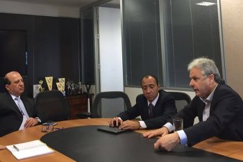 Prefeito Marco Alba em agenda hoje com o presidente do TCU Augusto Nardes