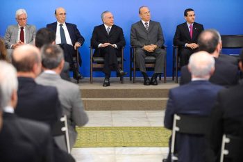 Temer na reunião com os empresários quarta, em foto que ilustra a reportagem por ANDRESSA ANHOLETE | AFP