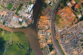 Foz do Rio Gravataí é um dos locais mais poluídos entre rios do país | Imagem GOOGLE MAPS