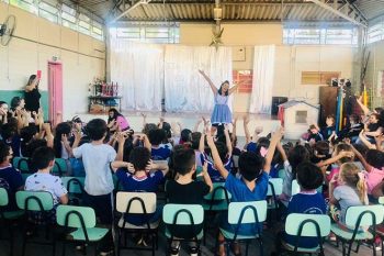 O espaço denominado ’Mundo da Imaginação’ fica junto a EMEI Maria da Gloria Rodrigues