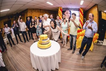 Anabel e os maiores líderes do PSB em seu aniversário | Foto ARQUIVO