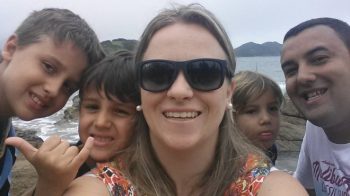Paulo Silveira e a família: a esposa Ana Luiza e os filhos Arthur, Caio e Victor