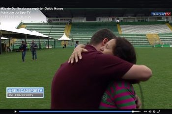 Ao final da entrevista, Ilaídes abraçou repórter para homenagear os jornalistas que morreram no acidente