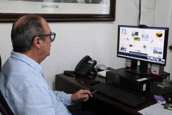 Prefeito Luiz Zaffalon em videoconferência com cúpula da Dana