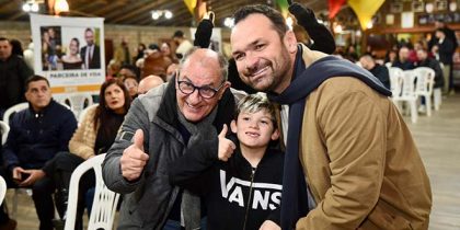 Dimas e Zaffa, no evento de prestação de contas no CTG Aldeia dos Anjos, na noite desta quinta-feira, 3